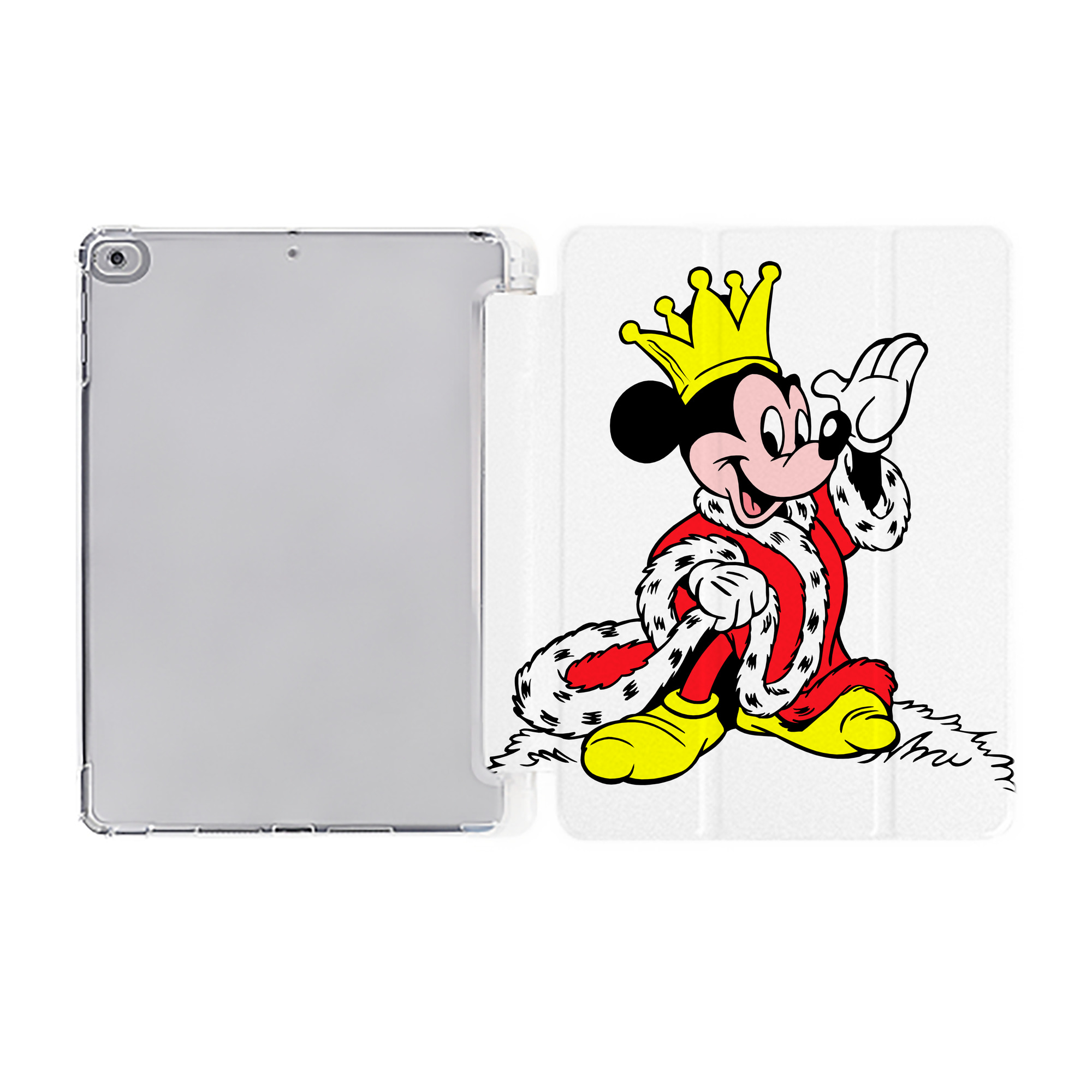 （画像用） ミッキーマウス Mickey Mouse IPad ケース ペン収納付き 三つ折りスタンド PUレザー×シリコン 対応機種9.5/10.5/10.9インチ